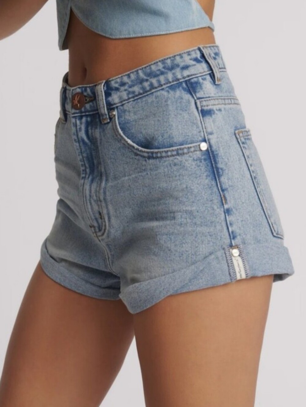 OneTeaspoon Bandits Light Blue High Waist Denim Women's Shorts